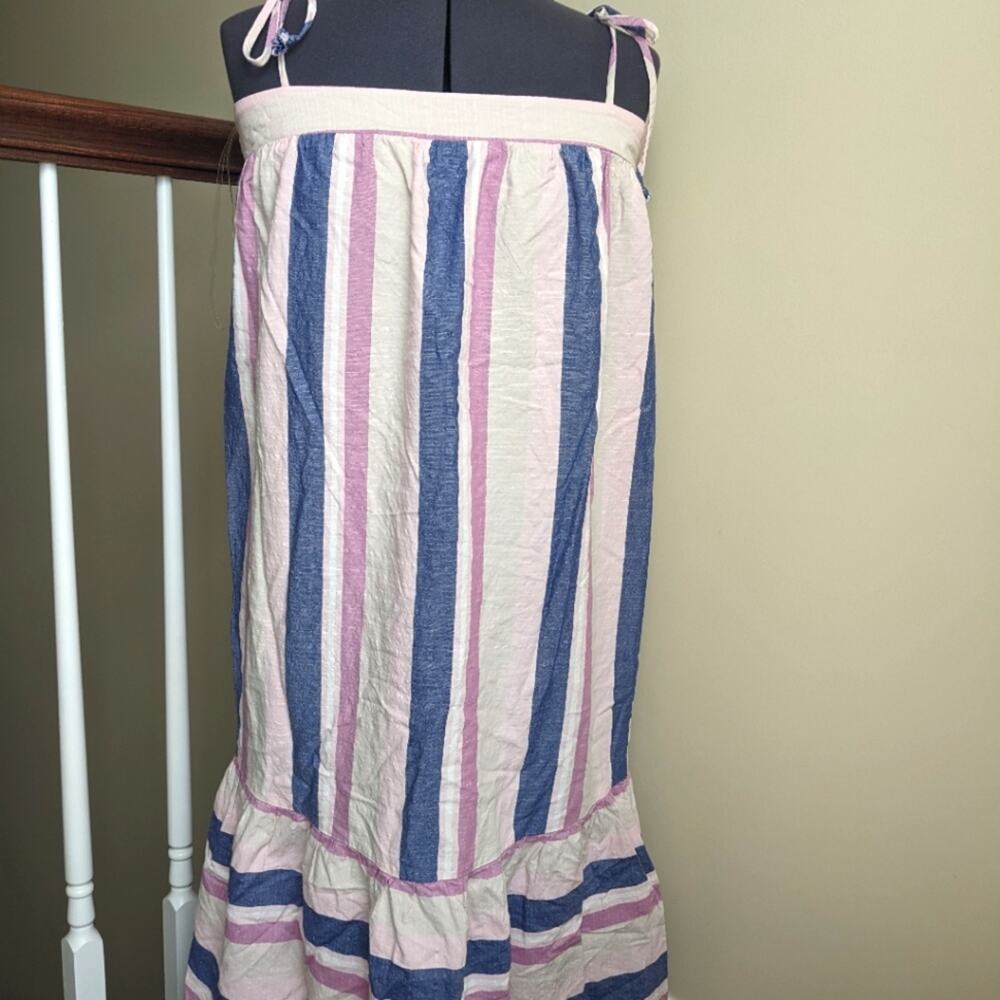 Bebop Junior's Tie Strap Drop Waist Linen Maxi Dress, medium